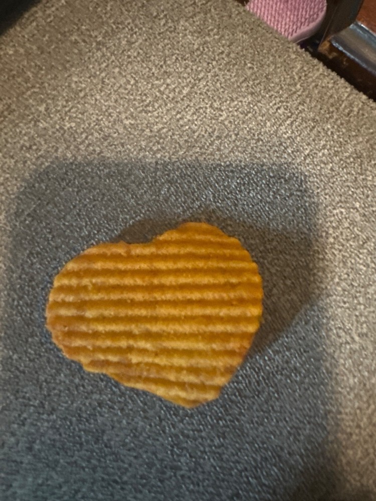 heart shaped ruffle chip queso cheese