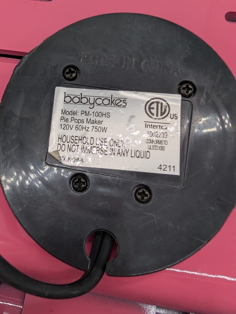 The Original Babycakes Pie Pop Maker Model #PM-100HS