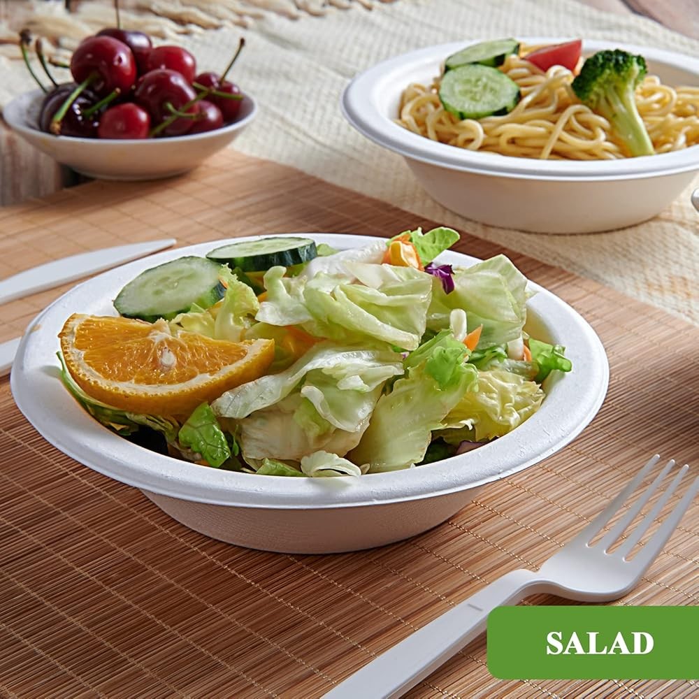 Paper Bowls, Disposable postable Bulk, Eco-friendly Bagasse,