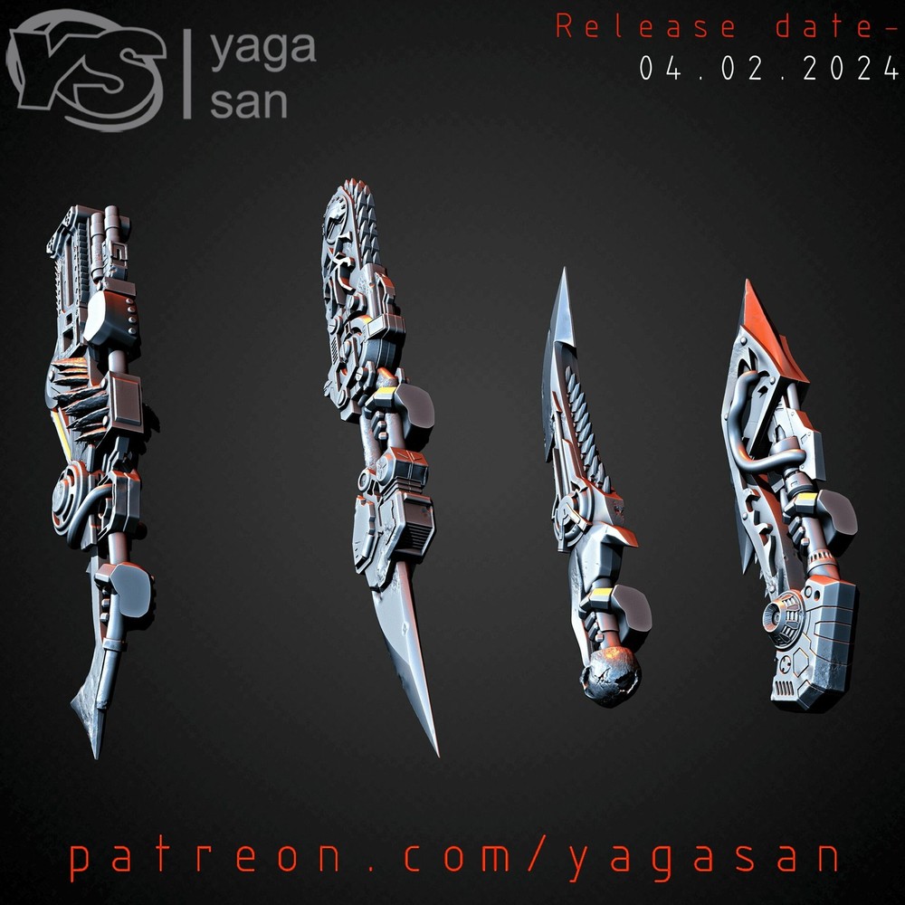 DARK CHAOS CHAINSAW WEAPONS SET (4U) (RIGHT)