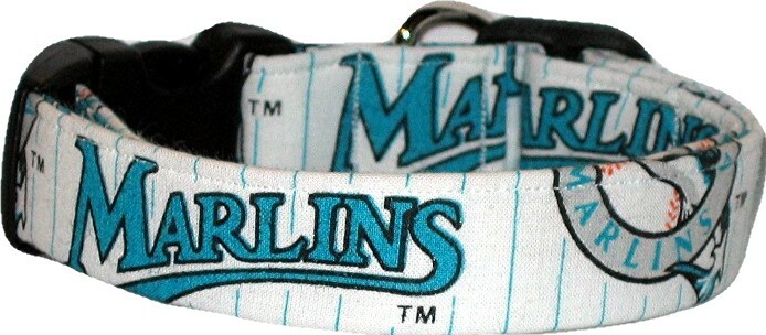 Florida Marlins White Handmade Dog Collar