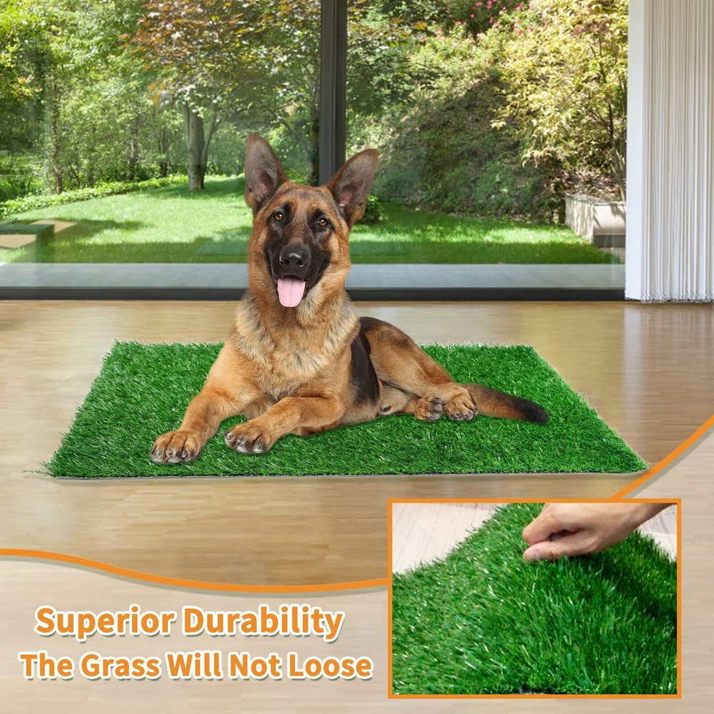 Small Dogs Grass Pad with Reusable Pee Pads Set, Artificial Grass Mat Washable