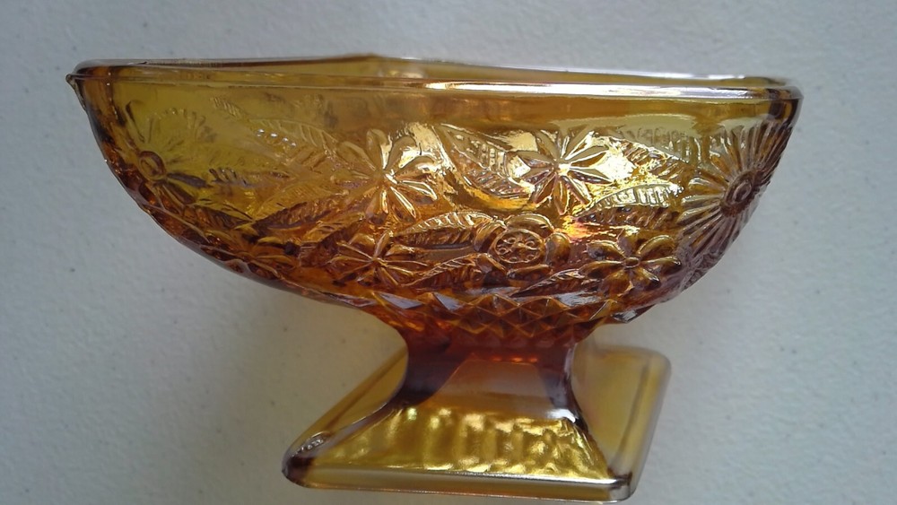 Vintage Carnival Glass Diamond Shape Candy Dish
