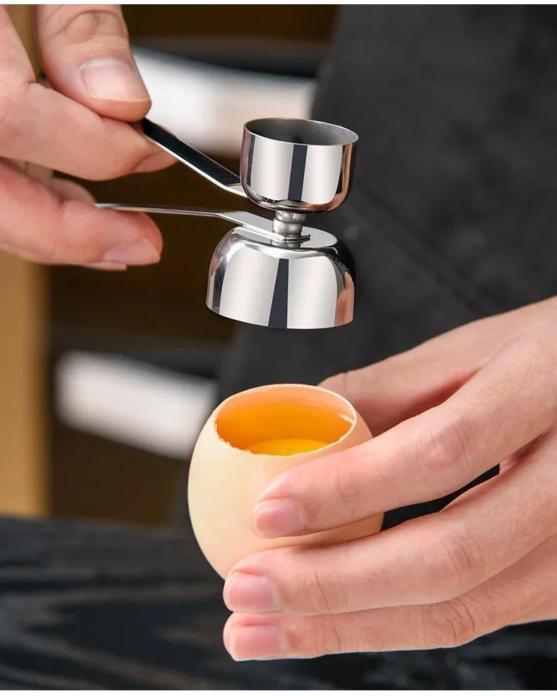 304 Stainless Steel Egg Scissors Eggshell Opener Double Head Metal Boiled Egg Cr