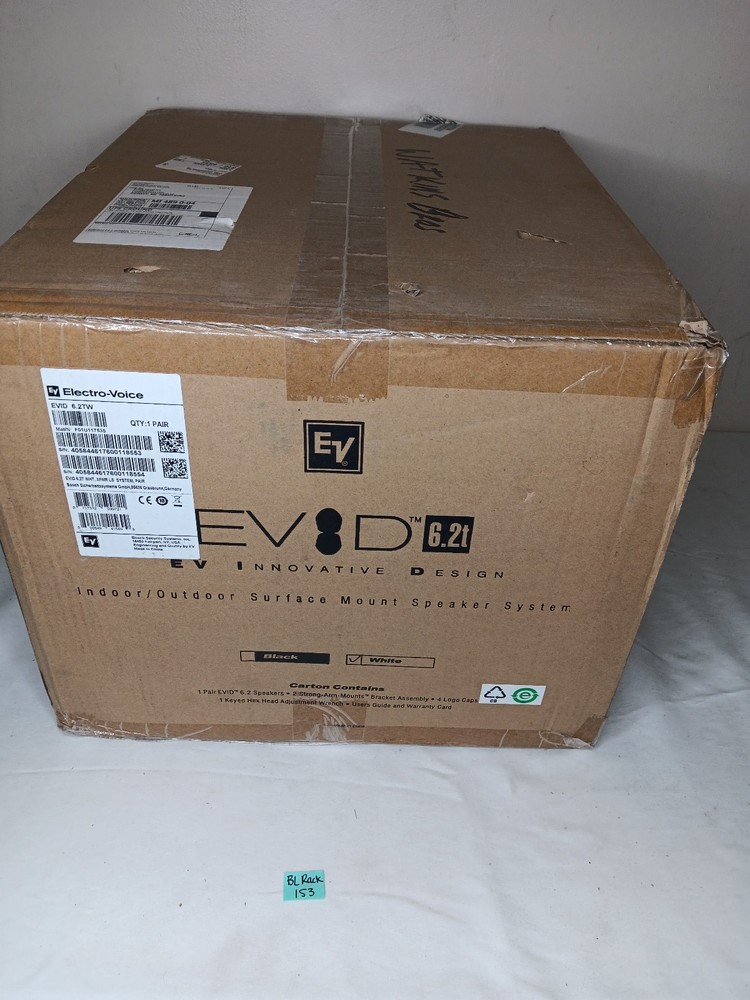 Electro-Voice (EV) EVID6.2TW 2‑Way Passive Speaker (White)(Pair)