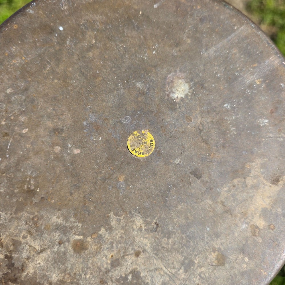 Vintage Solid Brass Planter - Hammered Finish - Made in India - 8.5" Round