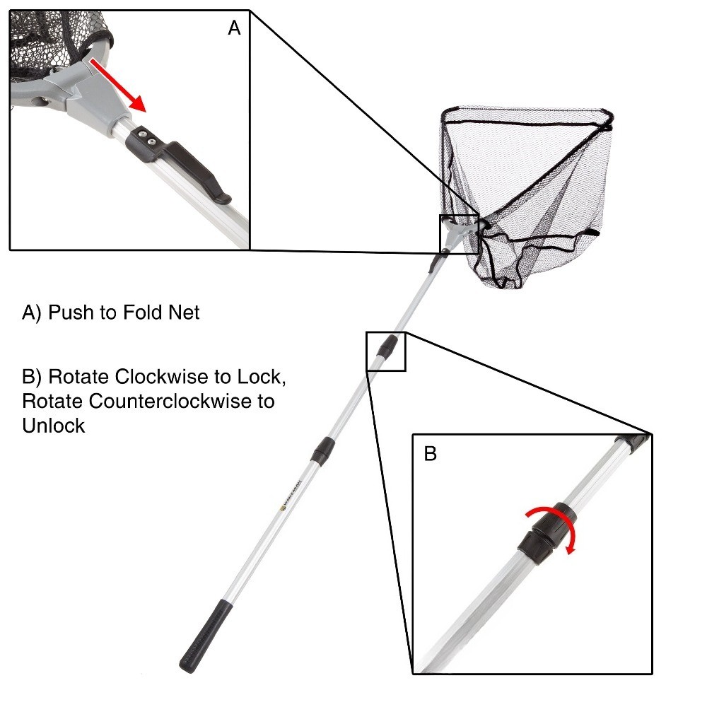 Fishing Net with Telescoping Handle- Collapsible and Adjustable Landing Net