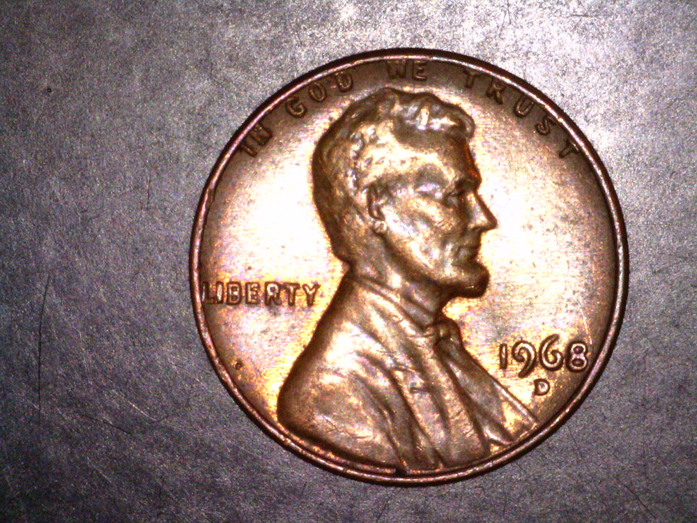 1968 S Lincoln Cent Toned