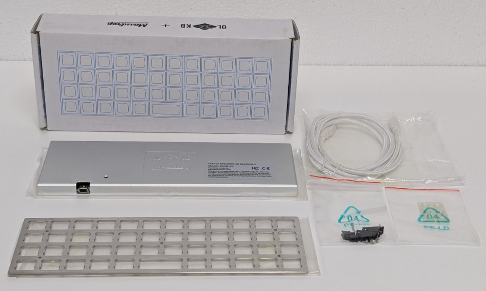 MASSDROP X OLKB-48 PLANCK MECHANICAL KEYBOARD KIT, SILVER CASE, MX COMPATIBLE...
