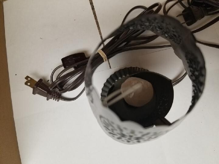 Tin Candle Lamp Pair