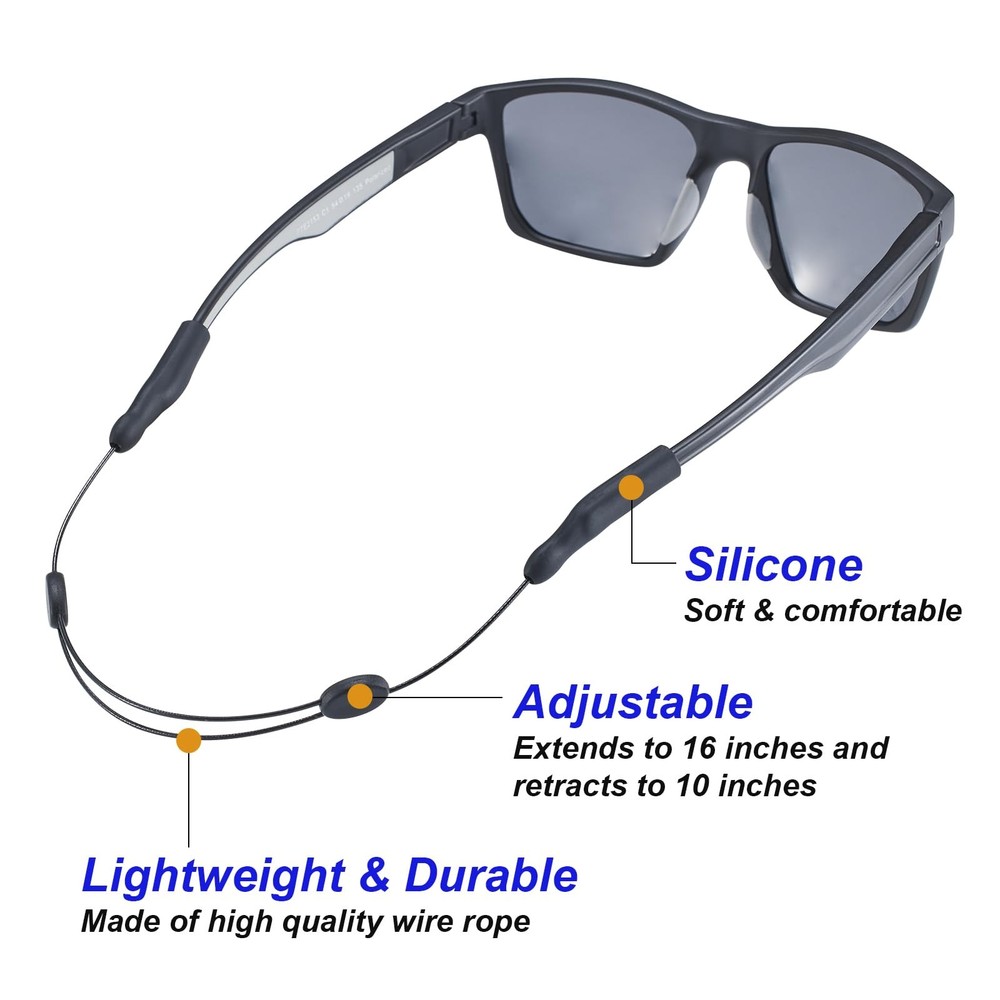 Sunglasses Strap - Glasses Strap, No Tail Adjustable Eyeglasses Straps Eyewea...