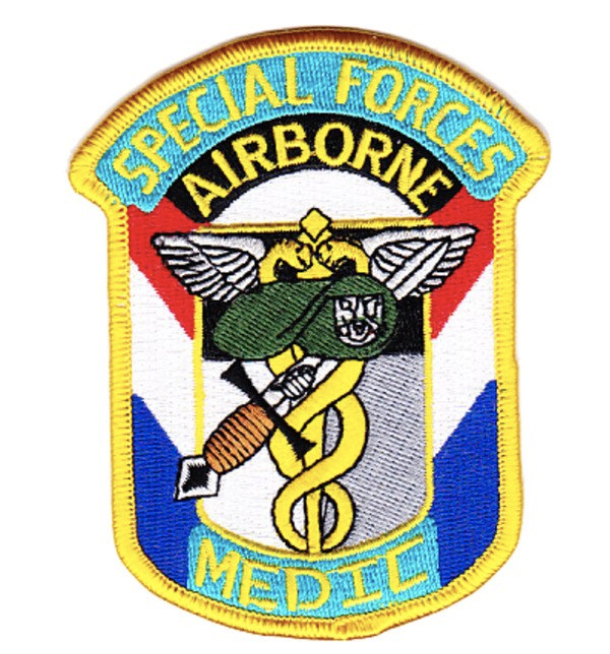 4" ARMY SPECIAL FORCES AIRBORNE MEDIC EMBROIDERED PATCH