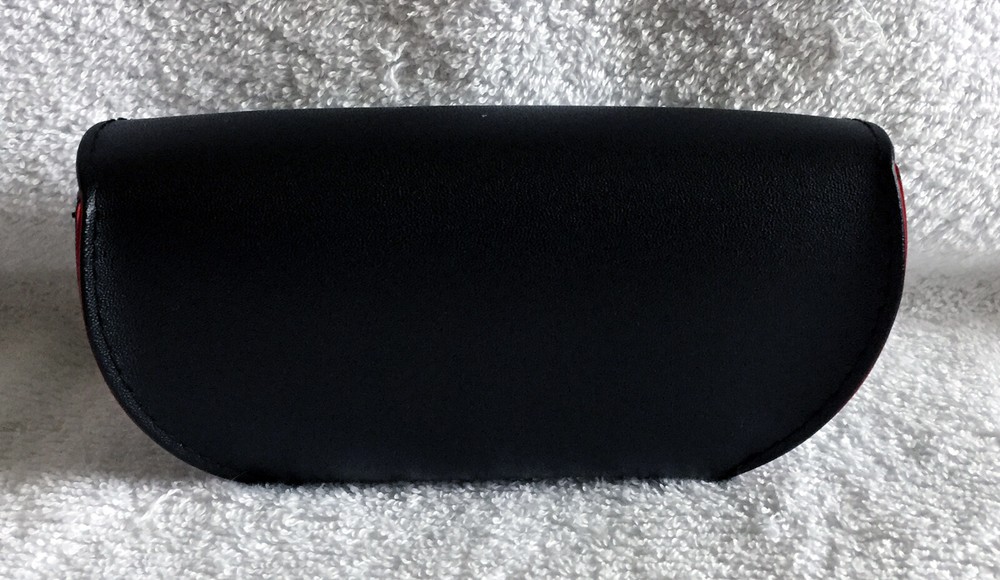 Ray Ban Black Leather Case EyeGlass Sunglass Red Felt Interior
