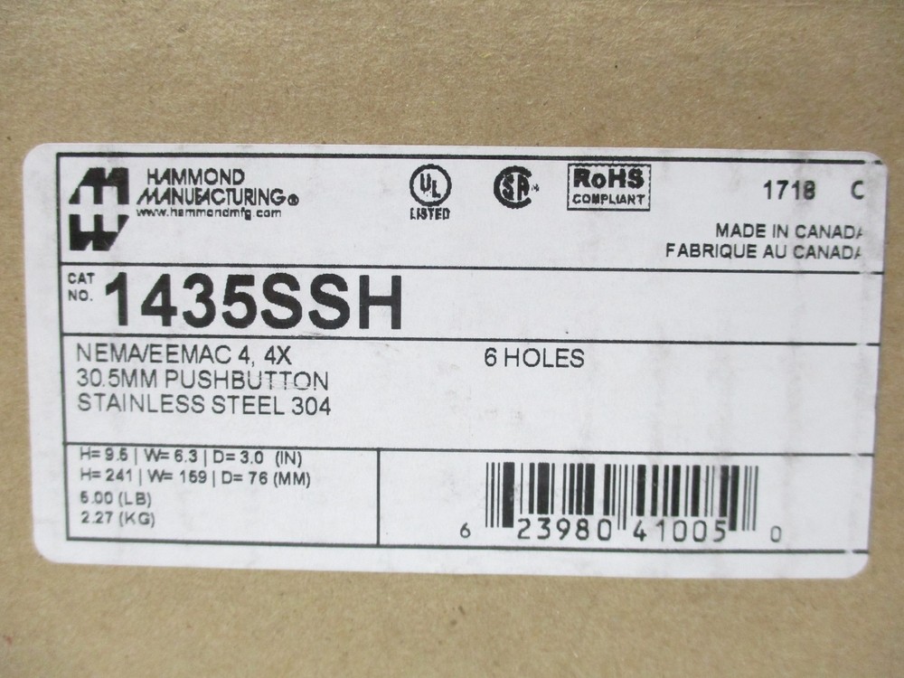 HAMMOND MANUFACTURING 1435SSH NSMP
