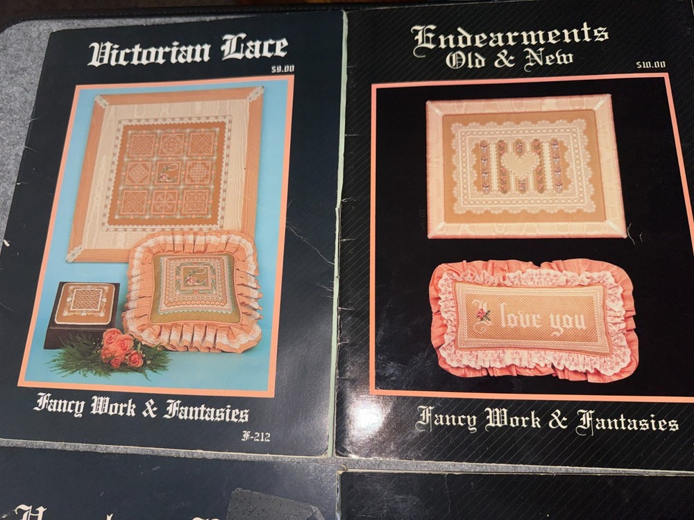 4 Fancy Work & Fantasies Needlepoint/Counted Thread Pattern Books