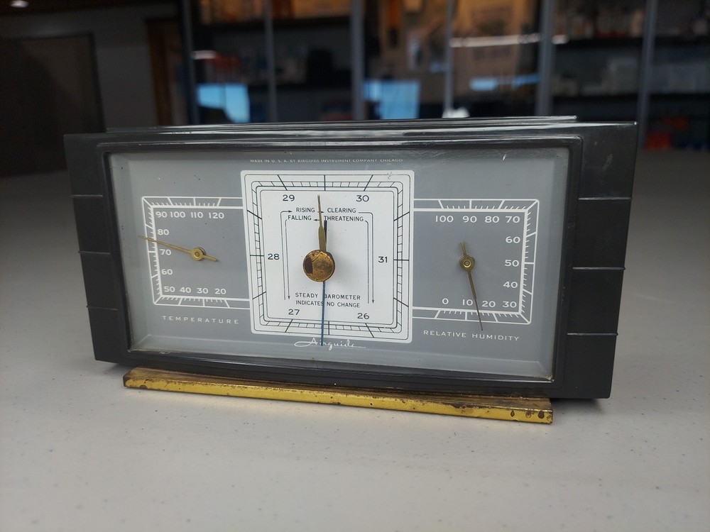 Vintage AirGuide Bakelite Temperature Relative Humidity Barometer
