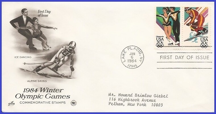 USA3 #2067 ADDR PCS ARTCRAFT FDC STR2  Winter Olimpics Ice Dancing