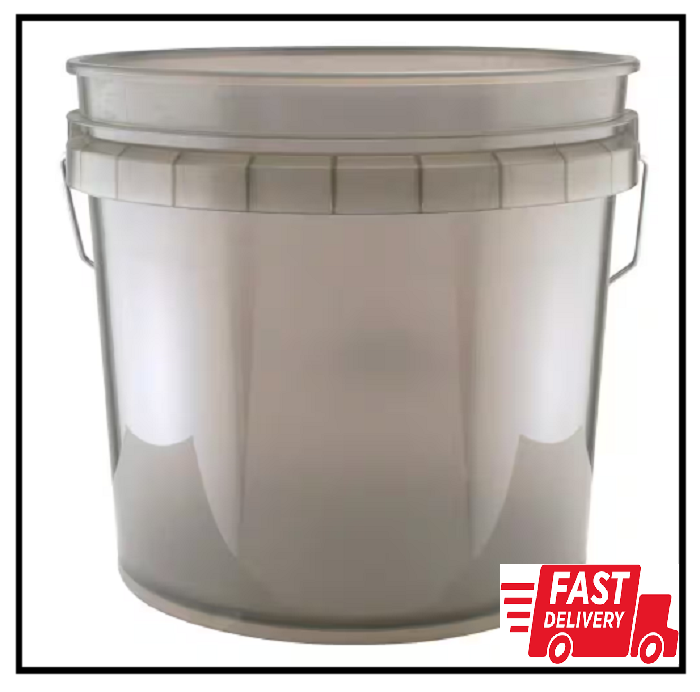 Leaktite 3.5 Gallon Translucent Gray Bucket with Handle