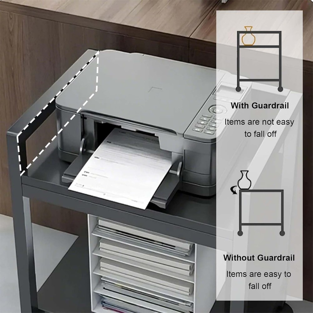 Adjustable CPU Stand W/ Locking Wheels, 2-Tier Design for Floor PC Tower Holder