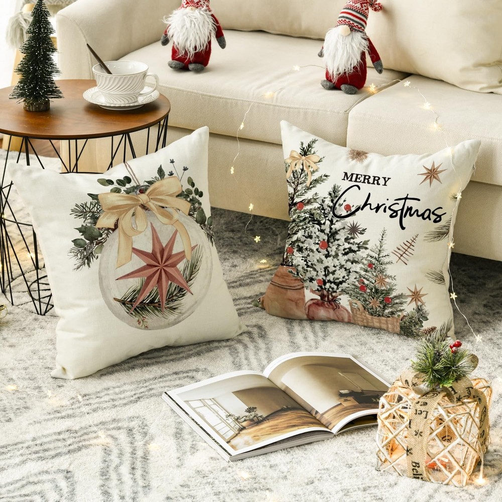 Merry Christmas Throw Pillow Covers 4pc