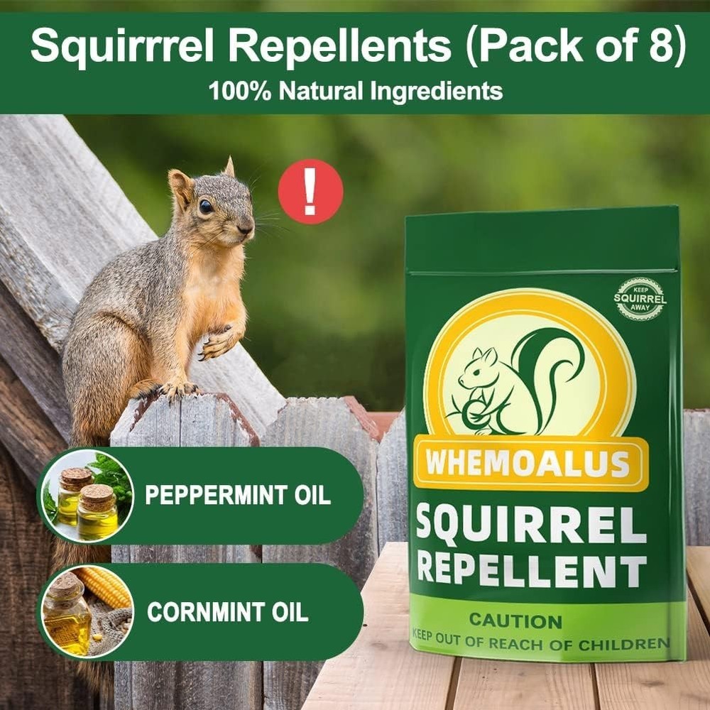 Squirrel Repellent Outdoor, Ground, Repel Squirrel Chipmunk 8 Pack