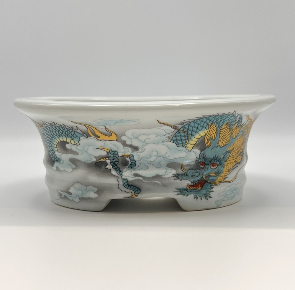 Yixing dragon design glazed Chinese bonsai pot