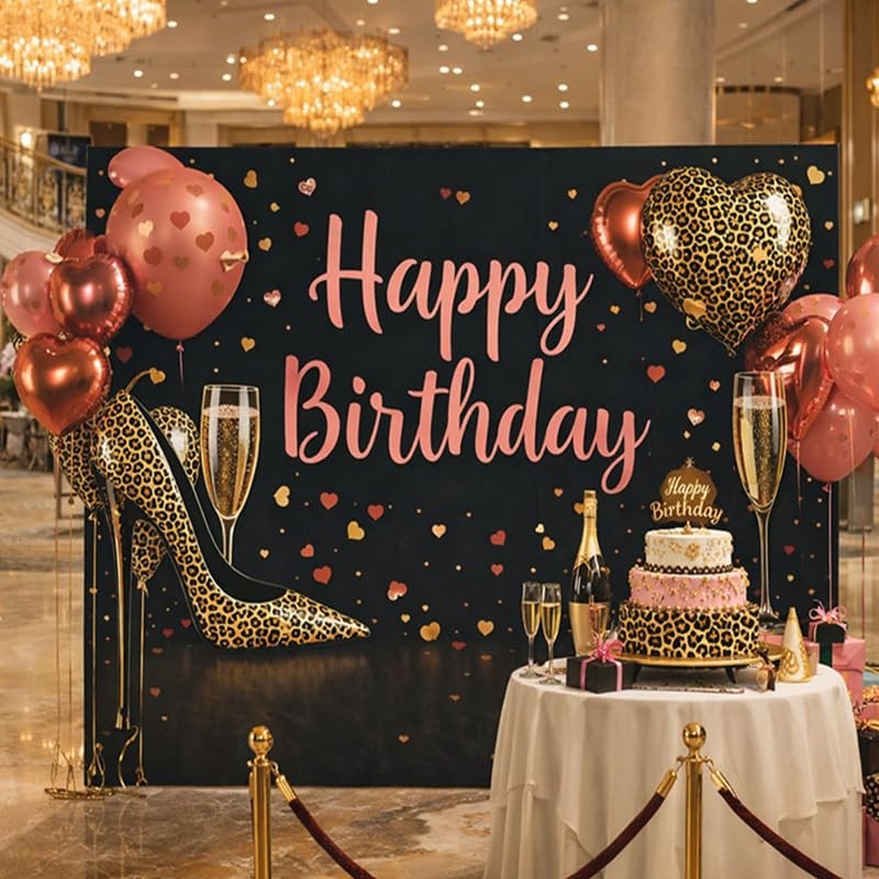 ActFirst Happy Birthday Backdrop, 71 x 43 inches, Polyester Material, Wall Decor