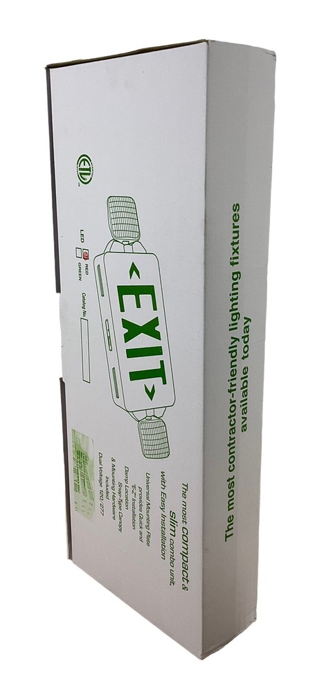 4 Pack Red Intertek ETL Listed® LED Exit Sign Emergency Fire Light Combo New