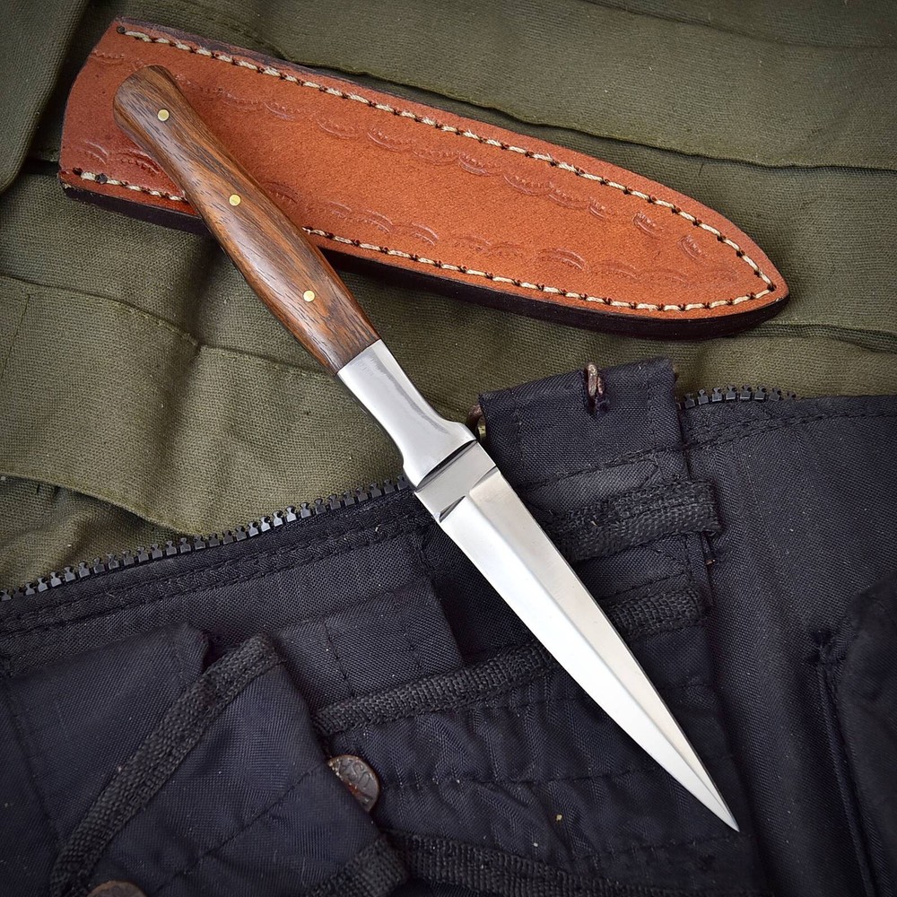 CUSOM Handmade D2 DAGGER HUNTER BOOT THROWING KNIFE WOOD HANDLE SURVIVAL
