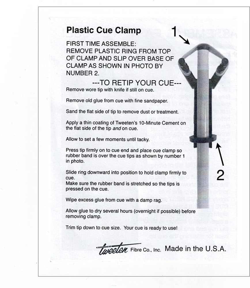 Plastic Pool Billiard Cue Tip Clamp