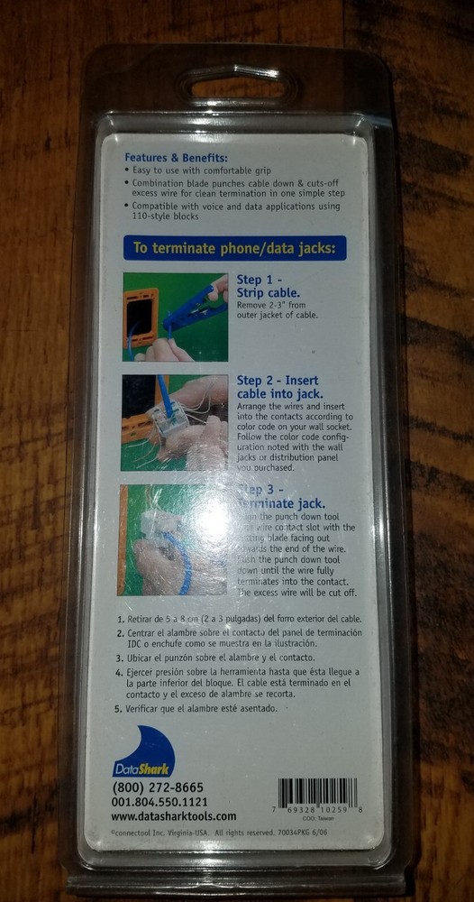 Data Shark 110 Punchdown Tool 70034 Ethernet Telephone Network Wiring NEW