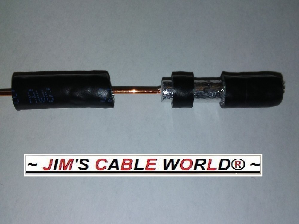 1' Ft JIMS CABLE WORLD Coaxial Cable Plus 2 Way Commscope Digital Cable Splitter