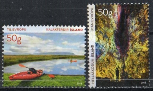 Iceland Stamp 1469-1470  - Kayaking and spelunking