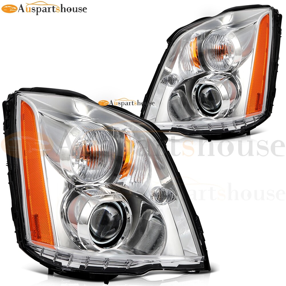 1 Pair Left Right Side Headlights Assembly For 2006-2011 Cadillac DTS