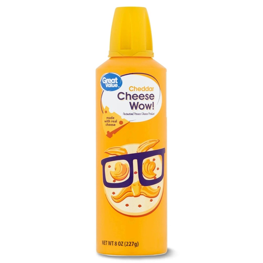(2 pack) Great Value Cheese Wow! Spray Cheese, Cheddar, 8 oz