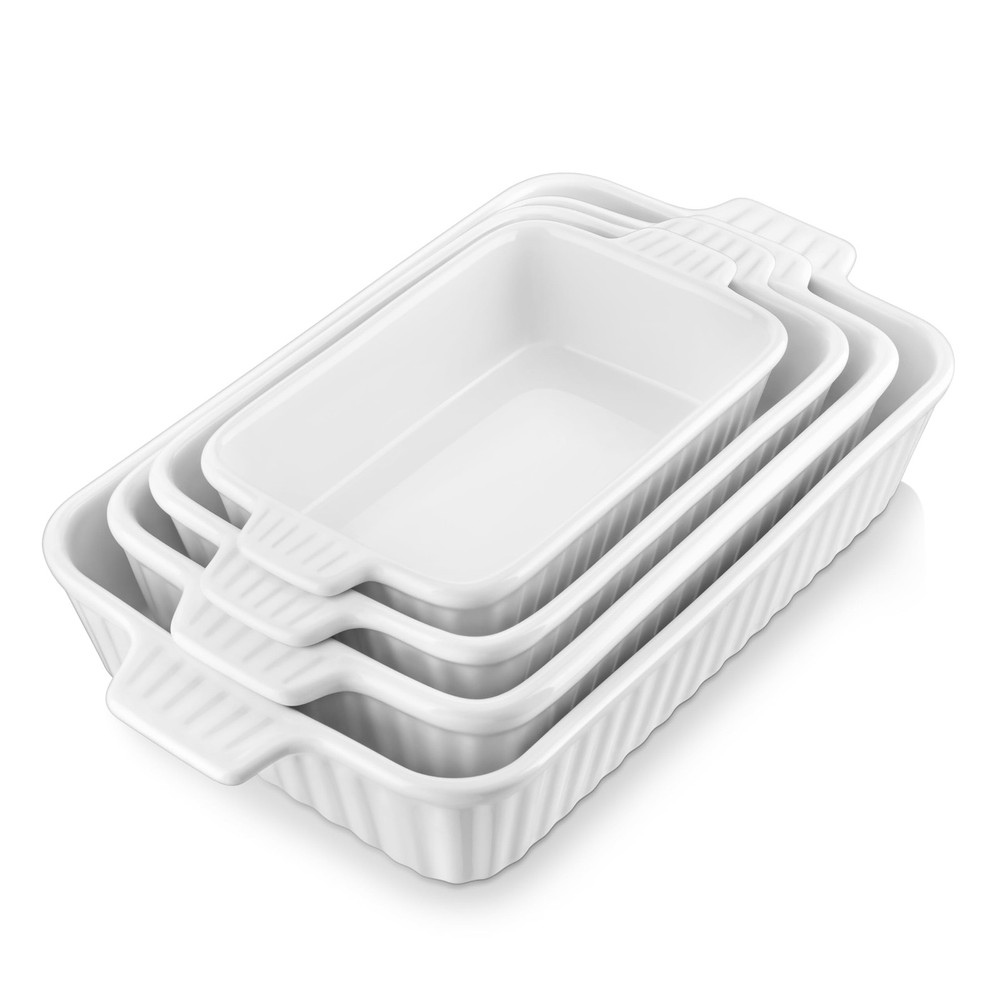 Casserole Dishes for Oven Porcelain Baking Ceramic Bakeware Sets of