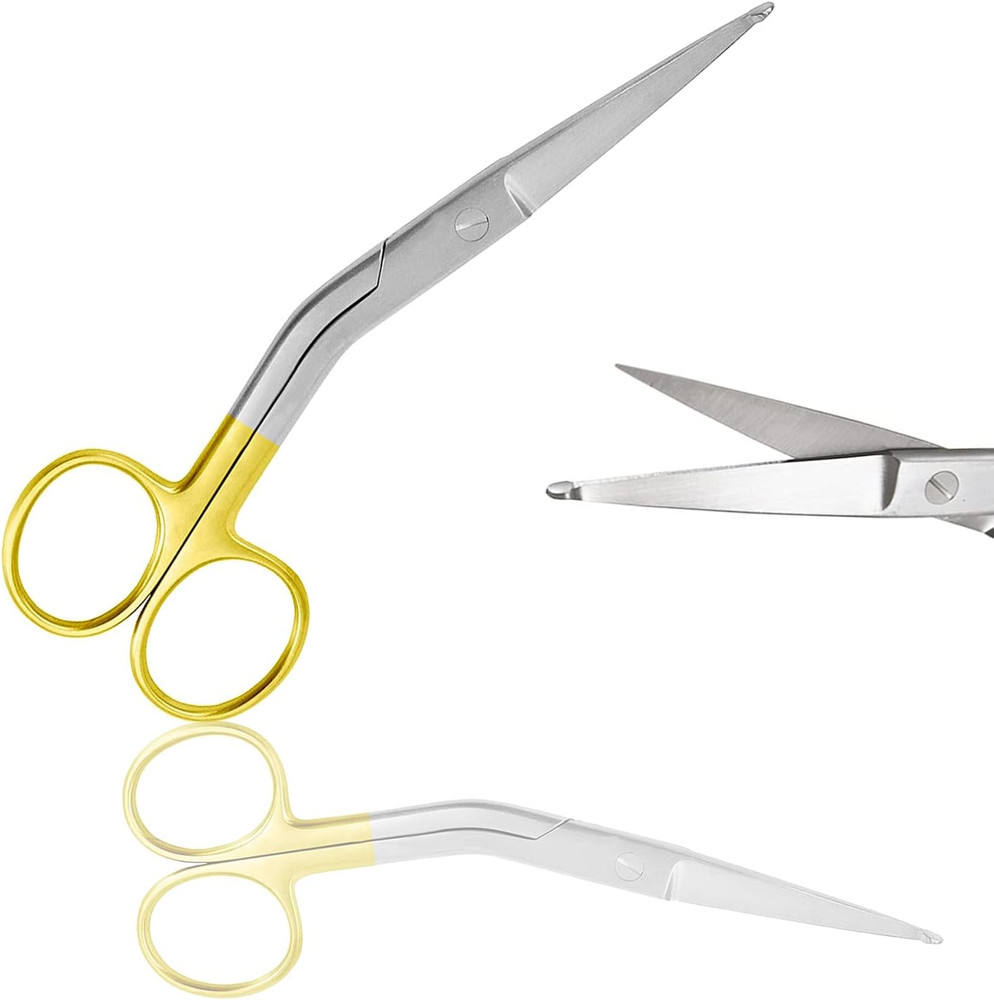 Knowles Bandage Scissors, Angled Shank, Gold Handle 5.5" German Grade