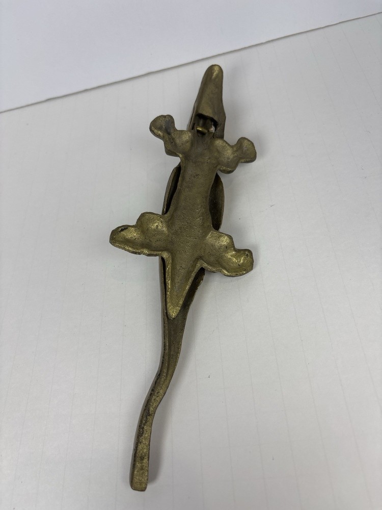 Vintage 10” Brass Alligator Nutcracker Crocodile Figural Nut Cracker