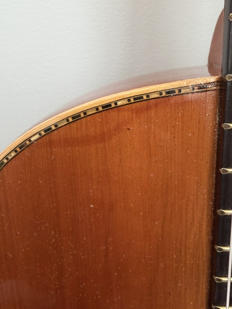 Vintage Handmade Classical Guitar 1/1 Custom Unique Inlay Music Note Case