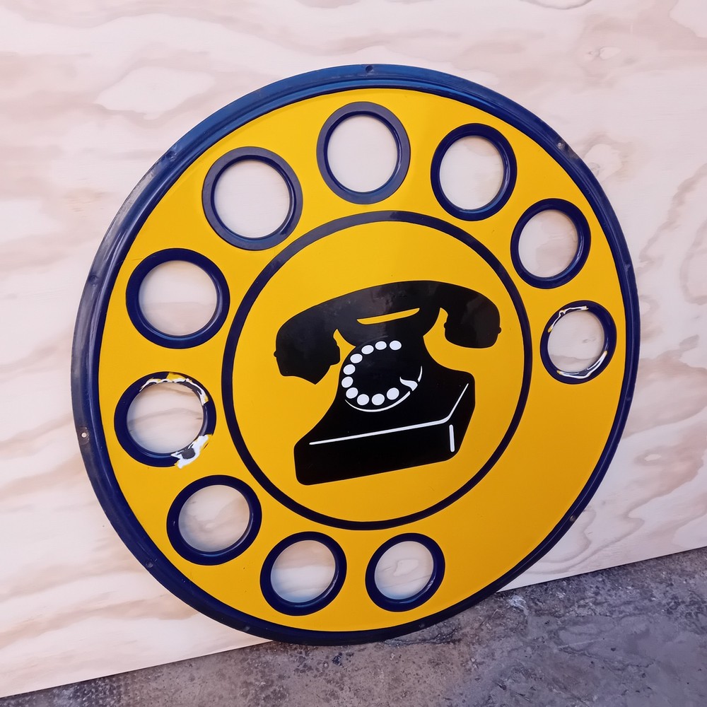 68cm Enamel Phone Sign