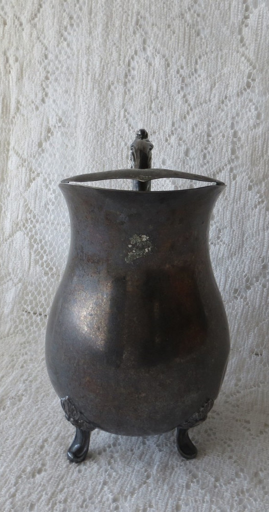 Silver Plate Footed Alvin Pitcher With Ice Cube Catcher 9" Tall Ep #P561