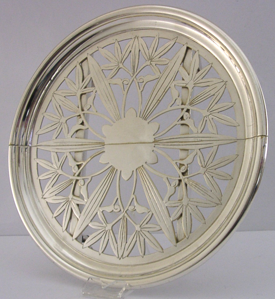 QUALITY CHRISTOFLE EXTENDING SILVER PLATE SERVING DISH STAND ART DECO c1920
