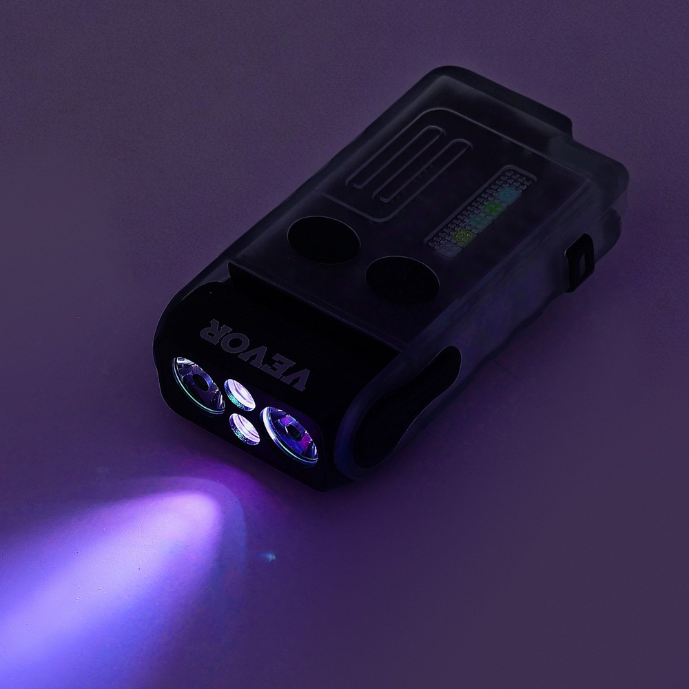 VEVOR Rechargeable Keychain Flashlight Mini LED Flashlight with Clip & Magnetic