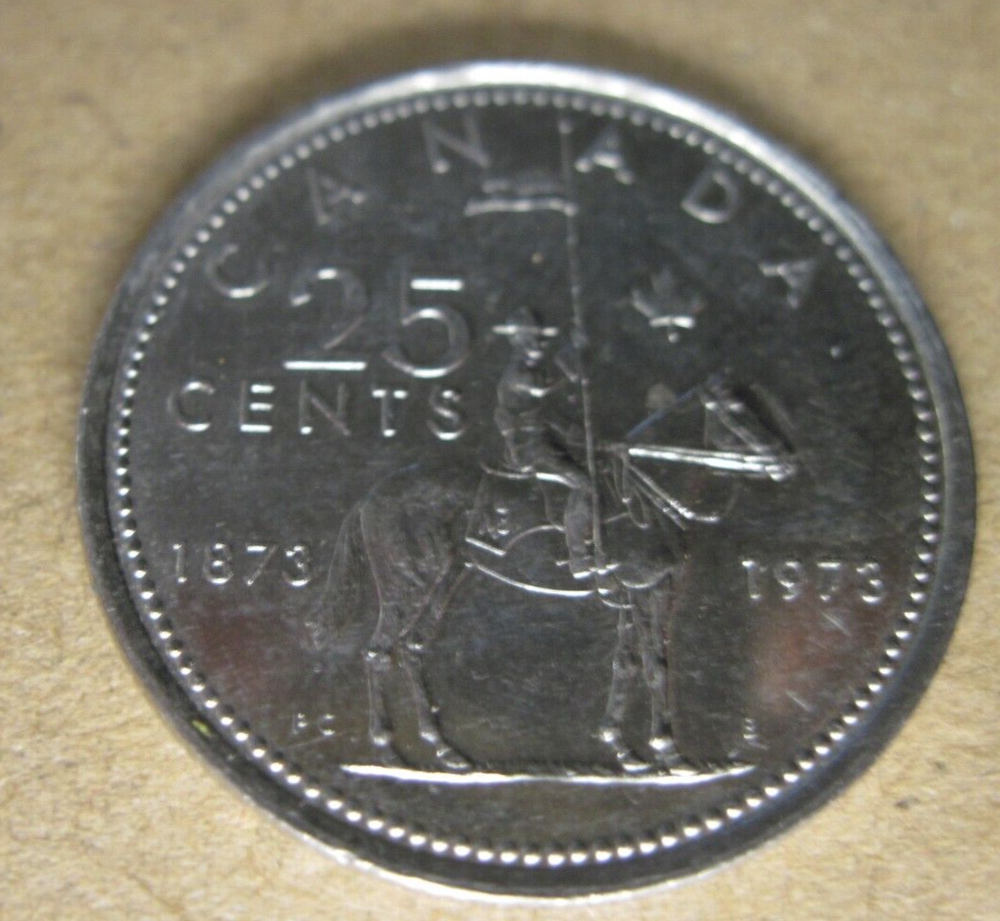 1973 Canada 25 Cents, Small Bust Coin.