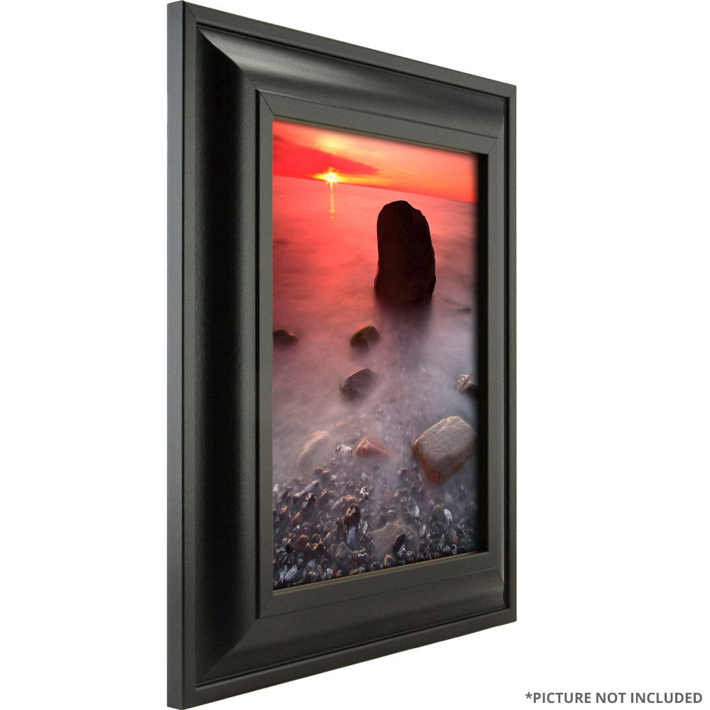 Craig Frames 2" Wide Satin Black Picture Frames & Poster Frames, 2-Pack