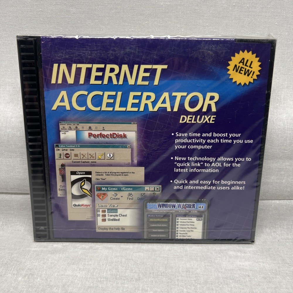 Internet Accelerator Deluxe CD CD-ROM New Factory Sealed
