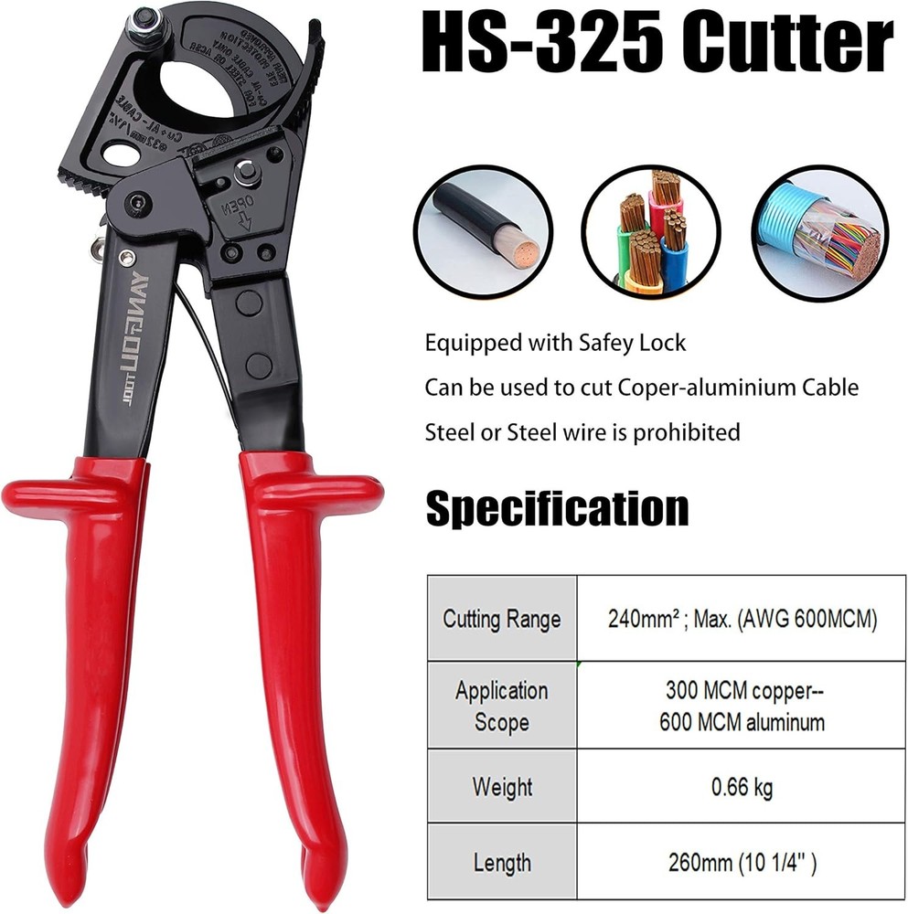 Yangoutool Ratchet Cable Cutter Heavy Duty 1 Pack