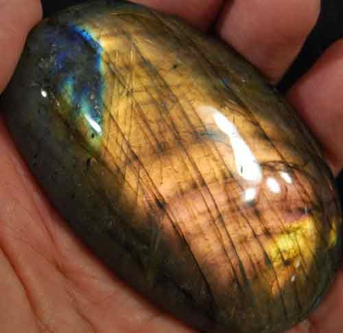 Labradorite Palm Stone (Grade AAA) #10