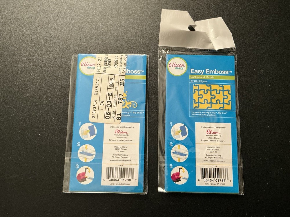 Sizzix Simple Impressions Embossing Folders Case + 38 Embossing Folders (Used)