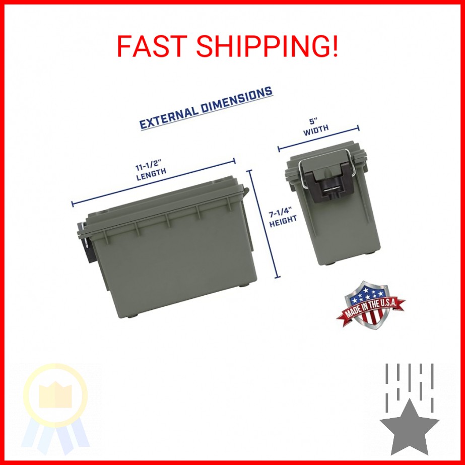 Sheffield 12626 Ammo Storage Box, Stackable .30 Cal Field Boxes, Water and Dust